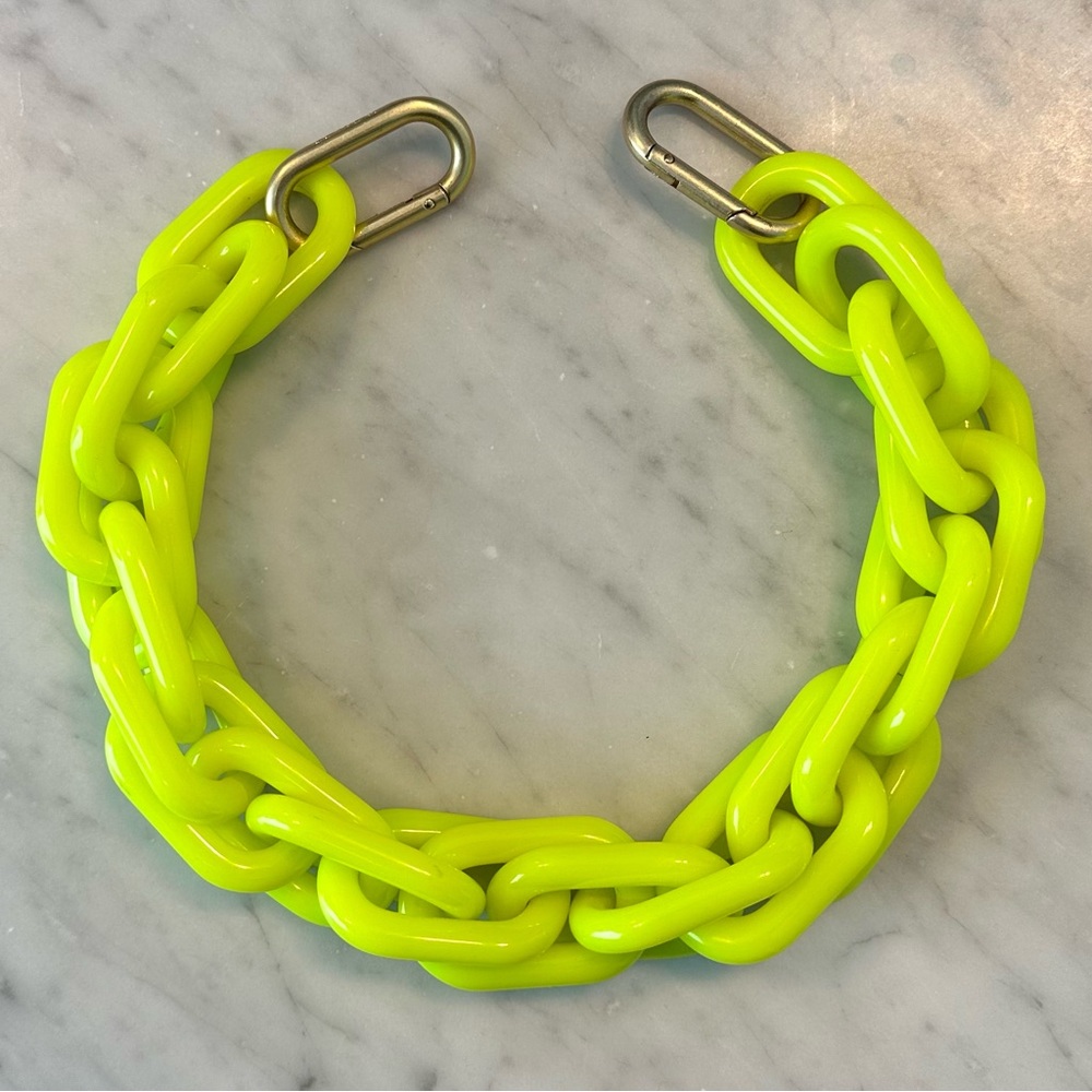 Clare V neon yellow resin shortie strap